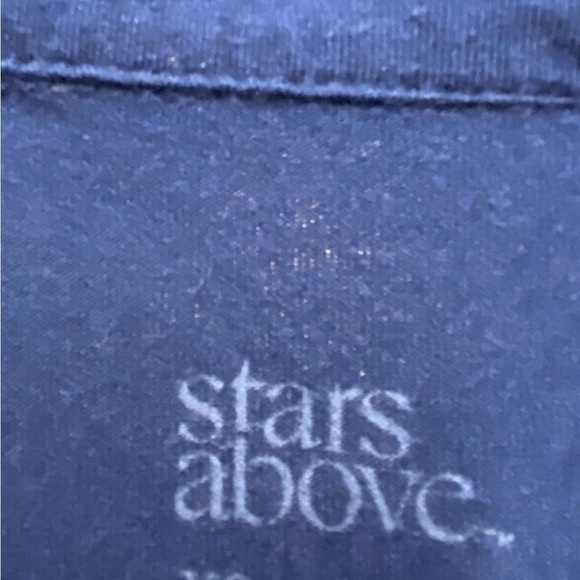 Stars Above Pajama Top Women XS Blue Short Sleeve Notch Collar - Picture 2 of 9